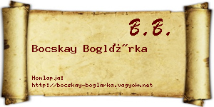 Bocskay Boglárka névjegykártya